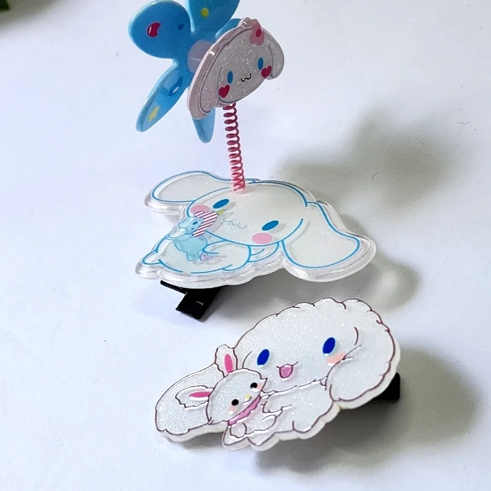 Cinnamon Roll My Melody Spinner Hair Clips and Hair Ties